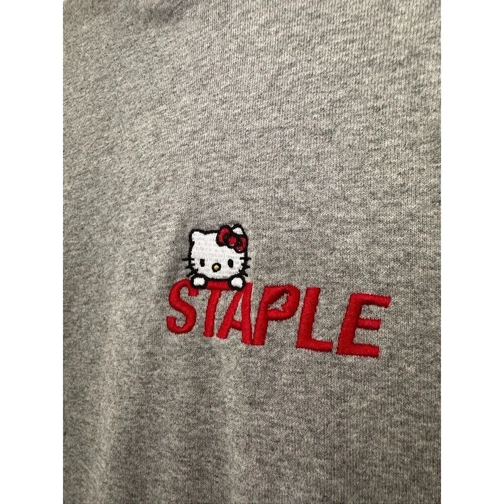 Staple Pigeon x Hello Kitty Hoodie Sweater Gray Heavyweight Cotton Unisex Small